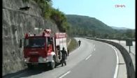 Otoyolda inek kurtarma operasyonu
